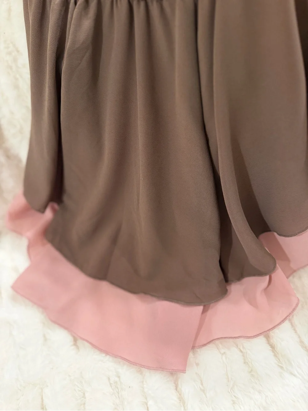 Weissman “Fake Plastic Trees” Halter Dance Dress in Mauve and Blush